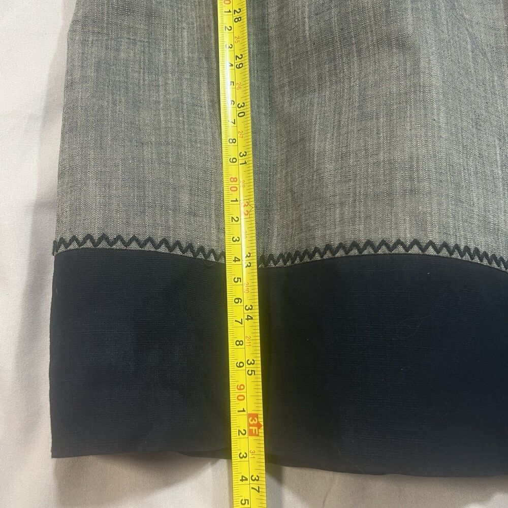 Tommy Bahama Gray Chambray Shift Dress 16 Sleeveless Split Neck Contrast Stitch - Picture 15 of 15